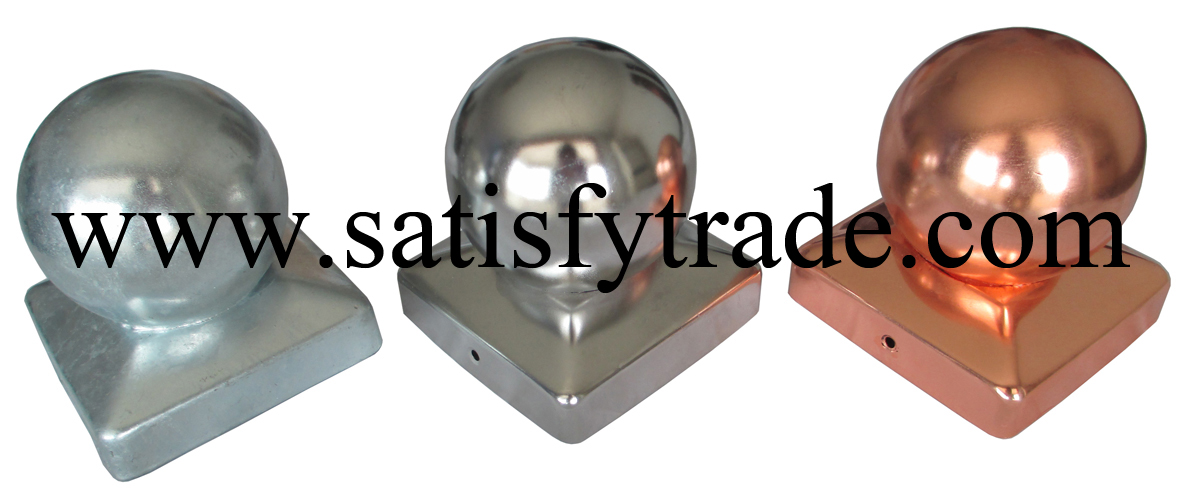 Metal Post Cap-Ball Square
